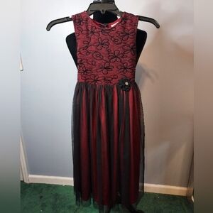 Snowflake Size 7 Burgandy/Black Formal Tulle/Flower Kids Dress